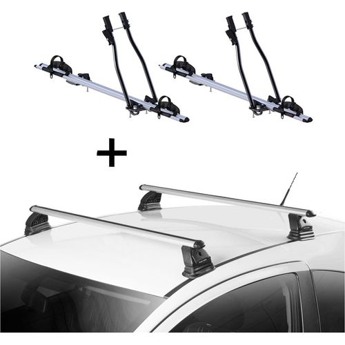 2x Fahrradträger SAGITTAR + Dachträger VDP EVO ALU kompatibel mit für Mercedes GLE Coupè (C292) 5 Türer 2015-2019