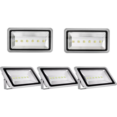 5pcs 300W LED Fluter Außen Strahler Flutlicht,Greenmigo Kaltweiß Wasserdicht IP65 Super Helles Sicherheitsbeleuchtung für Garten,Hof,Lager,Platz,Plakatwand