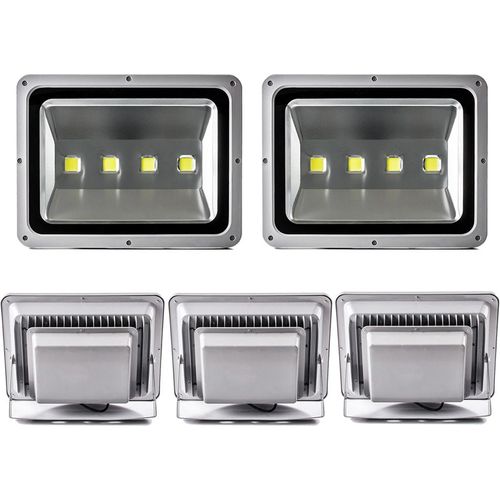 5pcs 200W LED Fluter Außen Strahler Flutlicht,Greenmigo Kaltweiß Wasserdicht IP65 Super Helles Sicherheitsbeleuchtung für Garten,Hof,Lager,Platz,Plakatwand