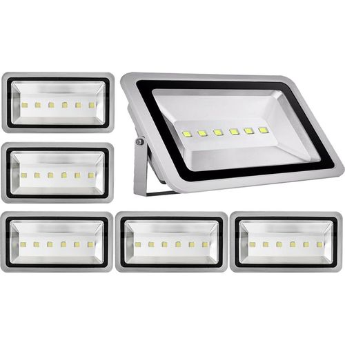 6pcs 300W LED Fluter Außen Strahler Flutlicht,Greenmigo Kaltweiß Wasserdicht IP65 Super Helles Sicherheitsbeleuchtung für Garten,Hof,Lager,Platz,Plakatwand