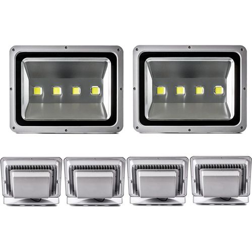 6pcs 200W LED Fluter Außen Strahler Flutlicht,Greenmigo Kaltweiß Wasserdicht IP65 Super Helles Sicherheitsbeleuchtung für Garten,Hof,Lager,Platz,Plakatwand