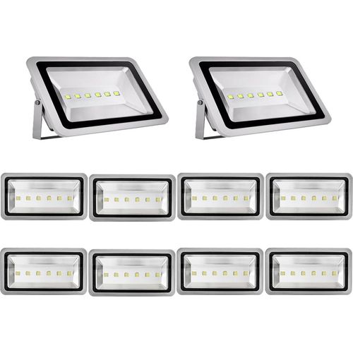 10pcs 300W LED Fluter Außen Strahler Flutlicht,Greenmigo Kaltweiß Wasserdicht IP65 Super Helles Sicherheitsbeleuchtung für Garten,Hof,Lager,Platz,Plakatwand
