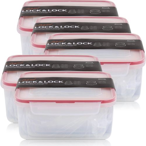 Lock&Lock HPL980CLQ5 Frischhaltedosen 5er Set - Luft & Wasserdicht (5er Pack)