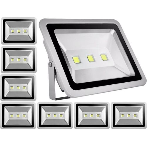 8pcs 150W LED Fluter Außen Strahler Flutlicht,Greenmigo Kaltweiß Wasserdicht IP65 Super Helles Sicherheitsbeleuchtung für Garten,Hof,Lager,Platz,Plakatwand