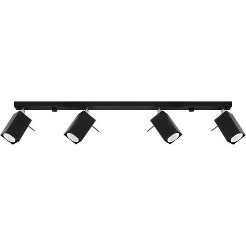 Deckenleuchte, Stahl, schwarz, Spots verstellbar, L 80 cm