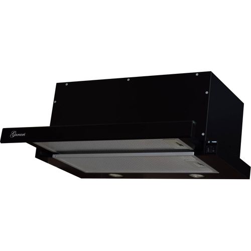 GURARI Flachschirmhaube Gurari GCH B 135 BL mit Abluftschlauch 150mm, Dunstabzugshaube Flachschirmhaube 60cm Einbau 1000m³/h Schwarz