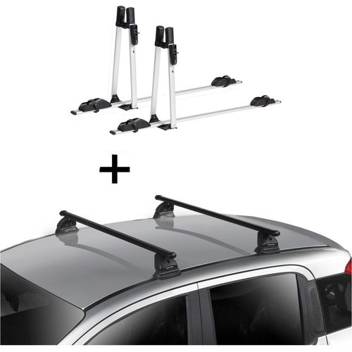 2x VDP Fahrradträger ALU Premium + Dachträger VDP EVO Stahl kompatibel mit für Mercedes GLE Coupè (C292) 5 Türer 2015-2019