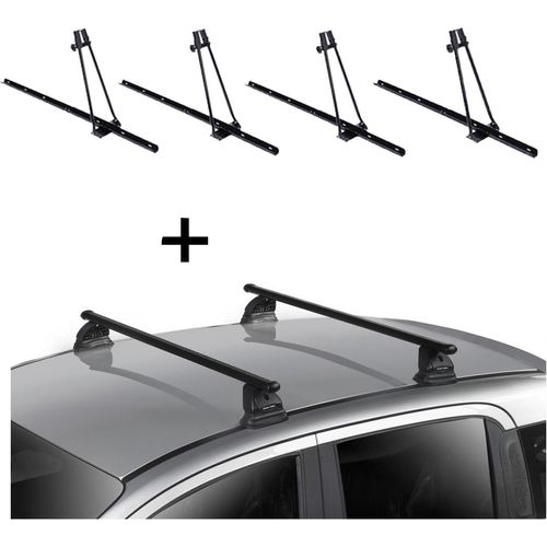 4x Fahrradträger ORION + Dachträger VDP EVO Stahl kompatibel mit für Opel Vectra C 4 Türer 2002-2008