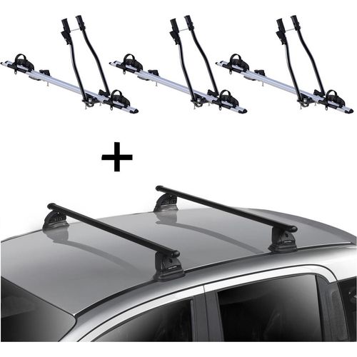3x Fahrradträger SAGITTAR + Dachträger VDP EVO Stahl kompatibel mit für Opel Vectra C 4 Türer 2002-2008