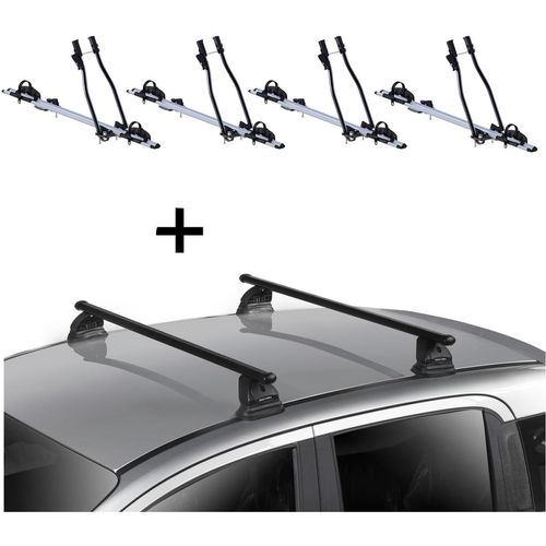4x Fahrradträger SAGITTAR + Dachträger VDP EVO Stahl kompatibel mit für Mercedes GLE Coupè (C292) 5 Türer 2015-2019