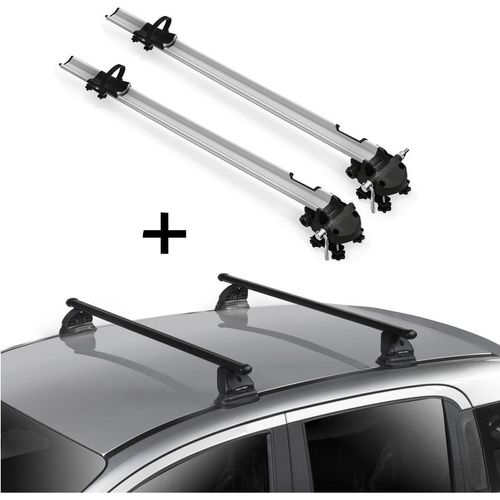 2x Fahrradträger Bike Pro + Dachträger VDP EVO Stahl kompatibel mit für Peugeot 3008 5 Türer 2009-2016