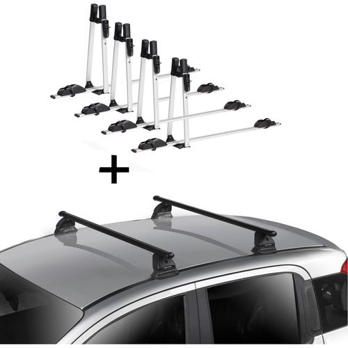 4x VDP Fahrradträger ALU Premium + Dachträger VDP EVO Stahl kompatibel mit für Mercedes GLE Coupè (C292) 5 Türer 2015-2019