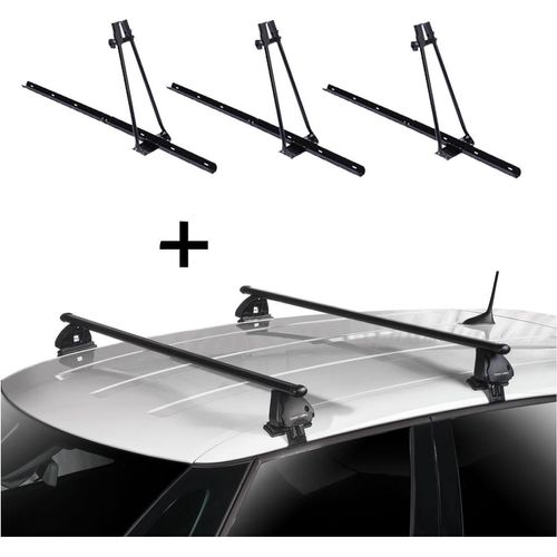3x Fahrradträger ORION + Dachträger VDP EVO Stahl kompatibel mit für Opel Corsa F 5 Türer ab 2019