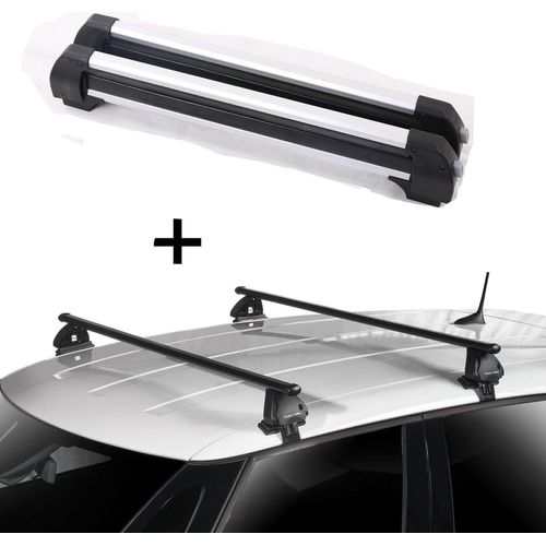 Skiträger VDP-S4 4 Paar Ski + Dachträger VDP EVO Stahl kompatibel mit für Opel Insignia A 4 Türer 2008-2017