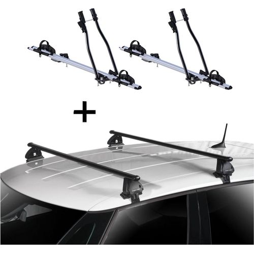 2x Fahrradträger SAGITTAR + Dachträger VDP EVO Stahl kompatibel mit für Opel Insignia A 4 Türer 2008-2017