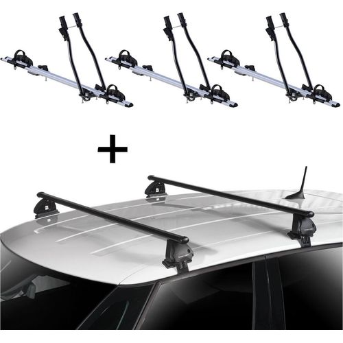 3x Fahrradträger SAGITTAR + Dachträger VDP EVO Stahl kompatibel mit für Opel Astra K 5 Türer ab 2015