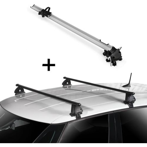 Fahrradträger Bike Pro + Dachträger VDP EVO Stahl kompatibel mit für Audi A4 (B6) 4 Türer 2000-2004