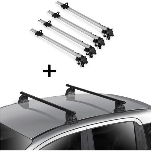 4x Fahrradträger Bike Pro + Dachträger VDP EVO Stahl kompatibel mit Opel Vectra C 4 Türer 2002-2008