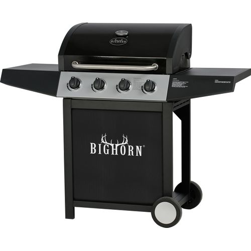 BIGHORN 4 Brenner Gasgrill, 40000 BTU Grillwagen mit Seitenablagen
