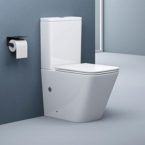 doporro Design WC Stand112T inkl. Softclose Absenkautomatik 36x63x82cm Stand-Toilette Weiß spülrandlos