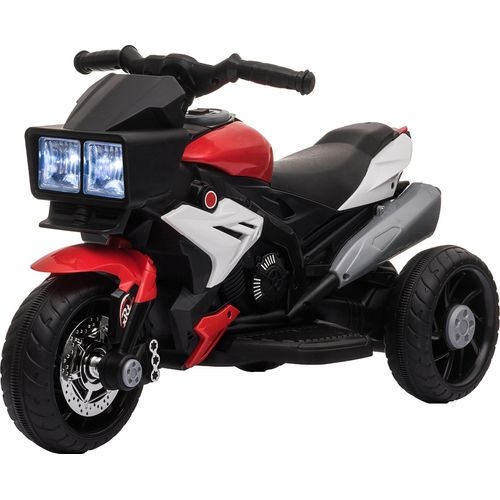 HOMCOM Elektromotorrad für Kinder ab 3 Jahren, 6-V-Batterie-Motorrad mit Lichtern, Musikhupe, breiten Reifen, Motorrad für Kinder mit Geschwindigkeit 3 km/h, Rot und Schwarz