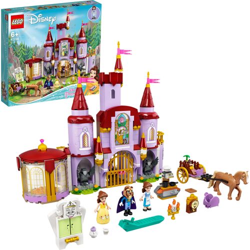 LEGO 43196 Disney Princess Belles Schloss, Schöne und das Biest, Prinzessin Schloss und Belle Mini-Puppen, Spielzeug ab 6 Jahre