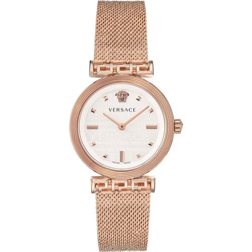 Versace VELW00620 Meander silber roségold Edelstahl Armband Uhr Damen NEU