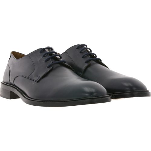 MANZ Schuhe Anzug-Schuhe elegante Echtleder-Schuhe Terni AGO Dunkelblau, Größe:44.5