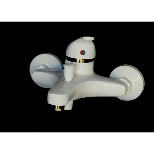 Wannenarmatur Wasserhahn Badewannen Bad Armatur Weiss/Gold