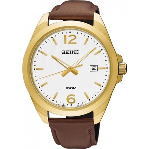 Herrenuhr SEIKO SUR216P1 klassisch in Braun.