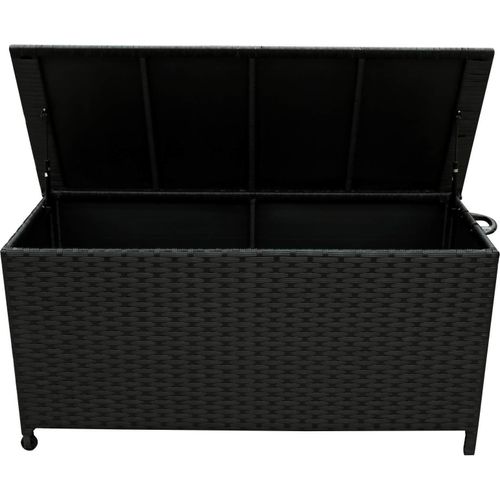 Kissen und Aufbewahrungsbox 3in1 Rattanoptik rollbar 133 cm
