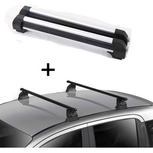 Skiträger VDP-S4 4 Paar Ski + Dachträger VDP EVO Stahl kompatibel mit Mazda CX-5 (KE) 5 Türer 2012-2017