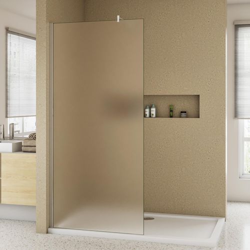 Duschwand 100x200cm mit Befestigungsstange die Klemme 70-120cm 10mm Milchglas