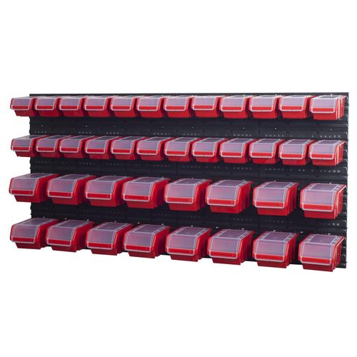 Stapelboxen Wandregal Sichtlagerkästen 8 x Wandregal Lagersystem 40 Boxen rot