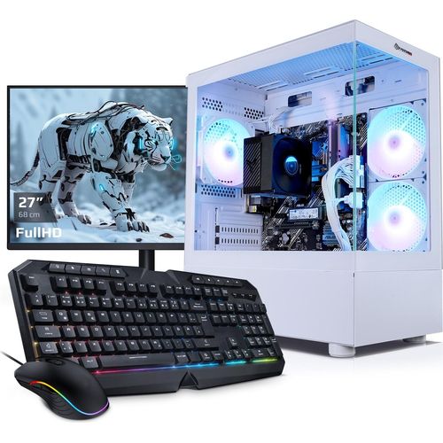 kiebel.de PC Set mit 27 Zoll TFT Allround AMD Ryzen 5 5600GT, 16GB DDR4, AMD Radeon Grafik, 500GB SSD, WLAN, Windows 11, Komplettsystem