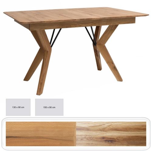 Esstisch Gerwin verschiedene Größen Massivholztisch Tisch Varianten, Holzart:Eiche rustikal, Größe:130 x 90 cm