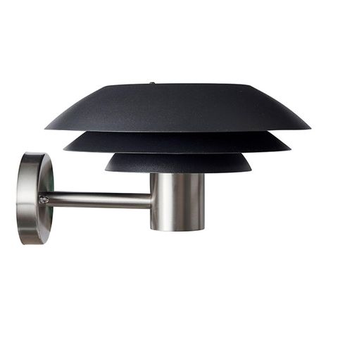 Außenwandleuchte, Wandlampe außen Metall, Außenlampe, Wandleuchte LED, Außenlampe, Außenbeleuchtung DL31 schwarz/stahl
