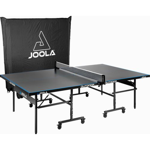 JOOLA Outdoor Tischtennisplatte J200A inkl. Abdeckhülle - Profi Tischtennistisch 6 MM Aluminium-Verbundoberfläche Wetterfest - Klappbares Untergestell