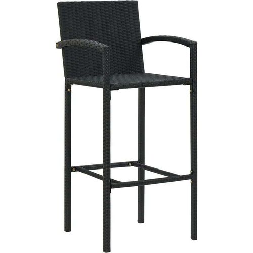vidaXL Barhocker 4 Stk. Schwarz Poly Rattan