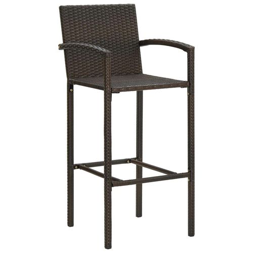 vidaXL Barhocker 4 Stk. Braun Poly Rattan