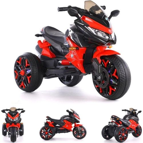 ES-Toys Kinder Elektromotorrad Dreirad 5118 Scheinwerfer Batterieanzeige Mp3 USB