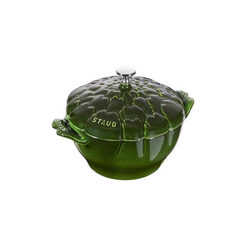 Staub Cocotte Artischocke, basilikumgrün, 22 cm La Cocotte Kochgeschirr 26,5 x 16 x 29cmrund 22 cm Basilikumgrün