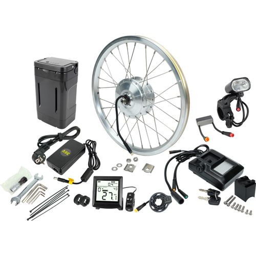PowerSmart E-Bike Akku DIY Umrüstkit für Brompton Faltrad 36V 8,7Ah akku & 16 Zoll Rad mit eingebauter Vorderradnabe Motor & Controller & Ladegerät
