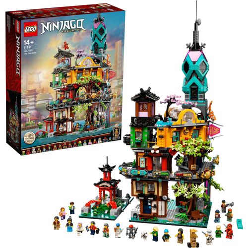 LEGO 71741 NINJAGO Die Gärten von NINJAGO City Konstruktionsspielzeug, Ninja-Haus, Modellbausatz mit 19 Minifiguren