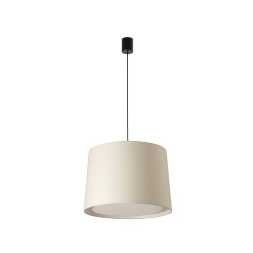 Hängeleuchte CONGA E27 15W Stahl mattschwarz, Textil Beige L:50cm H:205.2cm dimmbar