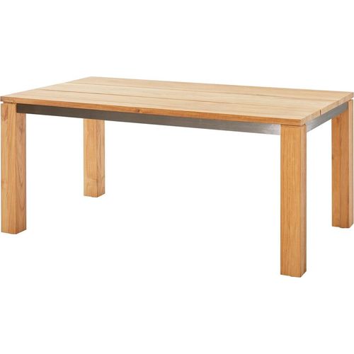 Tisch Nizza 170 x 100 x 76 cm Recyceltes Teak Edelstahl Natur