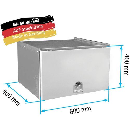 ADE Schubdeckelkasten Edelstahl 600 x 400 x 400 mm, Werkzeugkasten, Staukasten, Staubox, Unterflurbox