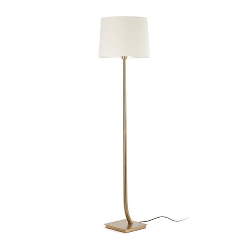 Stehleuchte REM E27 15W Stahl altes Gold, Textil Beige L:25cm H:141cm dimmbar