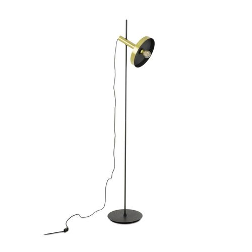 Stehleuchte WHIZZ E27 15W Stahl mattschwarz, Satiniertes Gold L:30cm H:164cm dimmbar