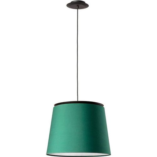 Hängeleuchte SAVOY E27 15W Stahl schwarz, Textil Grün Ø42cm H:31.1cm dimmbar